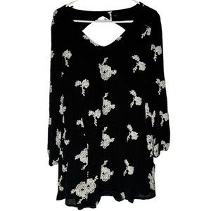 Free People Emma Austin Floral Embroidered Trapeze Mini Dress Size M